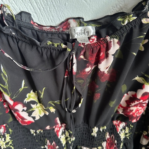 J for Justify Black Ruffled Mini Dress - Picture 4 of 6